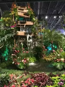 The theme of the 2018 Philadelphia Flower Show was "Wonders of Water." Among the highlights: a 10,000-square-foot rain forest, a 25-foot waterfall, and more than 4,000 plants - including 150 varieties and more than 40 cut tropical arrangements.