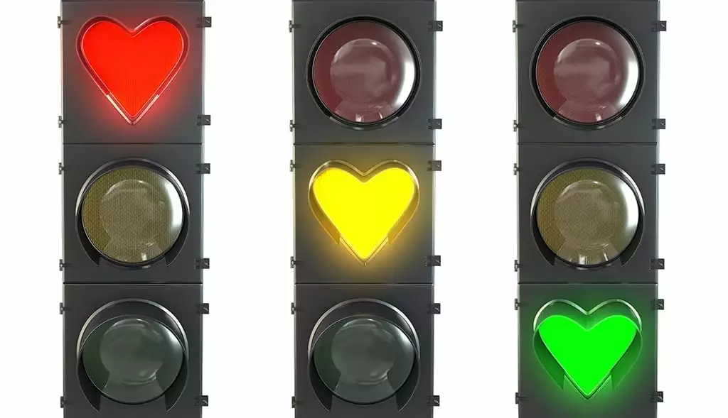 mistakes to avoid with a traffic light with heart shaped red, yellow and green lamps