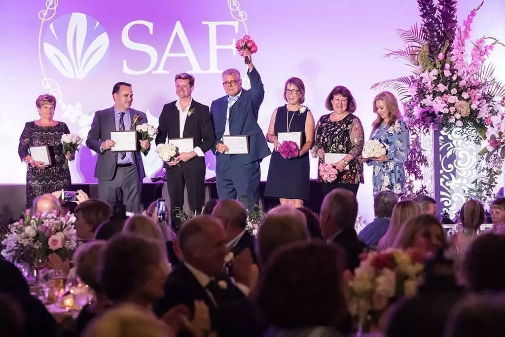 Industry members feted last year during SAF Amelia Island 2019. SAF will not present industry awards in person or host in person competitions this year.