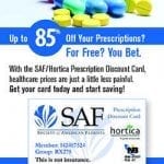 SAF member benefit offering up to eighty fiver percent off presciption. click to find out additional information