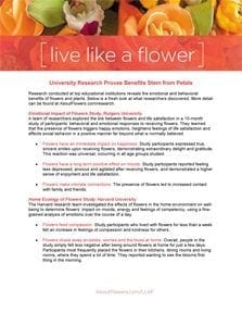 LIVE LIKE A FLOWER - Flower Research