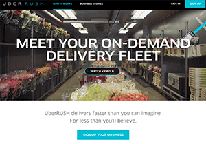 UberRUSH launched last month in Chicago and San Francisco. The service, which has been in testing in New York City for more than a year, offers same-day delivery of products, delivered on bikes and cars by Uber couriers. BloomNet is one of the first companies to test the new service in all three cities.