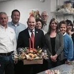 Representative Tom MacArthur (R-N.J.), center, visiting Flowers By Addalia in Toms River, New Jersey. From left: Tom Addalia, Skip Paal,AAF, Linda Leonard, Tony Rullis, Kim Currie, Kathy Steinbaugh, Sharon Zaccagna and Gerald Hakim.
