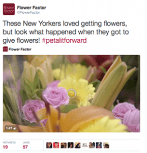 Twitter proved to be an effective way for SAF to promote the Petal It Forward video and capture consumer attention.