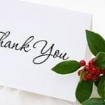 stock image of a thank you card