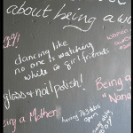 During last year’s Women’s Day party at East City Florist in Peterborough, Ontario, guests wrote on a chalkboard reasons they loved being a woman.