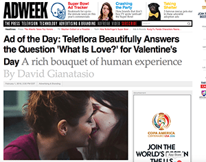Teleflora Gets Ad Industry Thumbs Up with Valentine’s Day Video