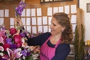 Clara Gonzales of Tiger Lily Florist in South Carolina stars in a new consumer and florist Mother’s Day ad for Teleflora. The shoot for the ad took about five days in Los Angeles.