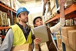stock image of workers in a warehouse