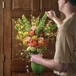 stock image of delivery of flowers