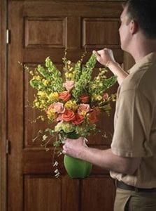 stock image of delivery of flowers