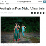 Two young ladies wearing African prom attire in a outside setting. Image from the New York Times