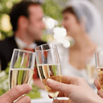 Stock image of a wedding toast
