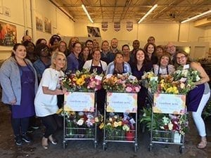 Random Acts of Flowers and Habitat for Humanity ReStore Chicago utilize thousands of flower donations for nursing homes, hospitals, local families and veterans leading up to Fourth of July.