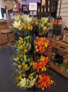The addition of $25 cash and carry bouquets and a line of mugs and spa items have bumped up sales between peak holidays at Allan's Flowers in Prescott, Arizona.