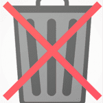 Image of trash can with X through it