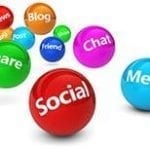 graphic with social media buzz words in bouncing balls