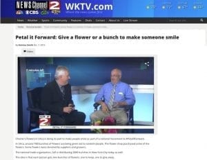 Chester’s Flower Shop & Greenhouses in Utica, New York, gave out about 750 flower bunches during its Petal It Forward event in 2015 – and landed on WKTV’s News in the process.