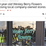 link to Wesley Berry Flowers newsstory about the closing of stores