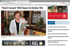 Sharon Grubbs of Foister's Flowers and Gifts in Muncie, Indiana, was one of many Society of American Florists members to turn Petal It Forward into great press.