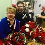 Stephen Faitos of Starbright Floral Design in New York City, who is helping to prep the designs for the show, along with Carol Caggiano, AIFD, PFCI.