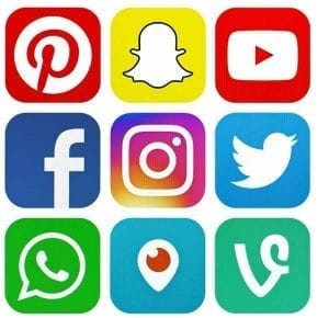 stock image of social media icons