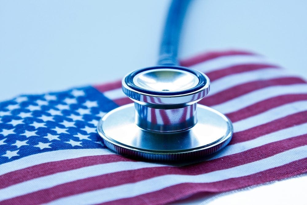 the American Flag with stethoscope