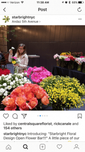 Starbright Floral Design in New York City has started pitching floral design bars as a fun activity at events.