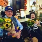 sunflowers and senior citizens