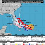 map of the path of Hurricane Irma coming north to Florida
