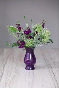 Violet Vase with purple flowers