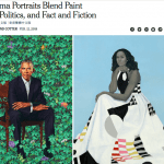 In President Obama's official portrait, African blue lilies represent Kenya, his father's birthplace; jasmine represents Hawaii, where Obama was born; chrysanthemums, the official flower of Chicago, stand in for the city where his political career began.