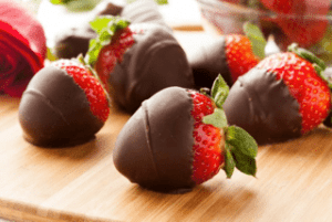 strawberries dipped in chocolate
