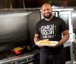 Trueman McGee of Funky Fresh Spring Rolls in Milwaukee, Wisconsin, is a 2017 FedEx Small Business Grant Contest Bronze Winner Trueman McGee of Funky Fresh Spring Rolls in Milwaukee, Wisconsin, is a 2017 FedEx Small Business Grant Contest Bronze Winner.