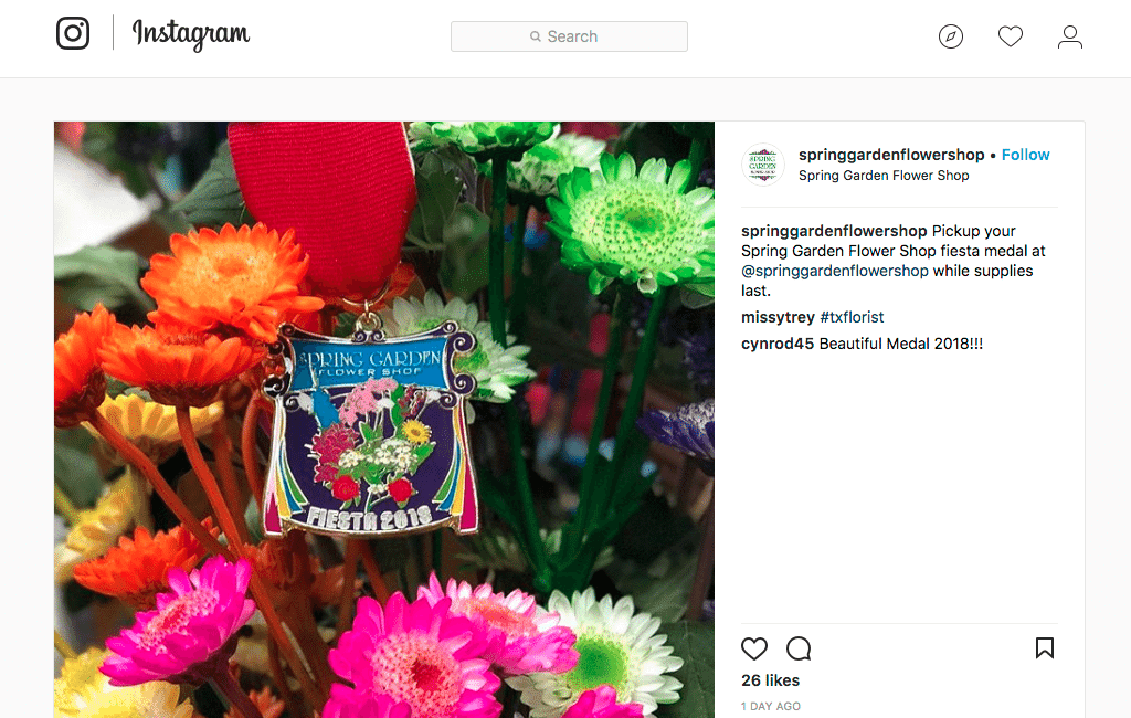 Nine years ago, Spring Garden Flower Shop started making commemorative pins for Fiesta — a 10-day party that celebrates the city’s heritage and culture, raises money for charities and draws a crowd of more than 3 million.