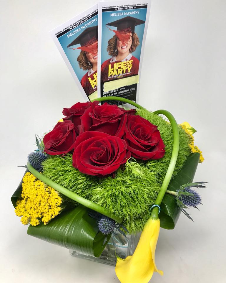 Starbright Floral Design paired flowers with movie and theater tickets for a memorable Mother’s Day promotion.