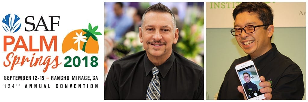 Jackie Lacey, AIFD, CFD, PFCI, and Renato Sogueco, PFCI, will present "Age-Appropriate Allure: Fashion Your Flowers to Fit Four Generations" at SAF Palm Springs 2018.