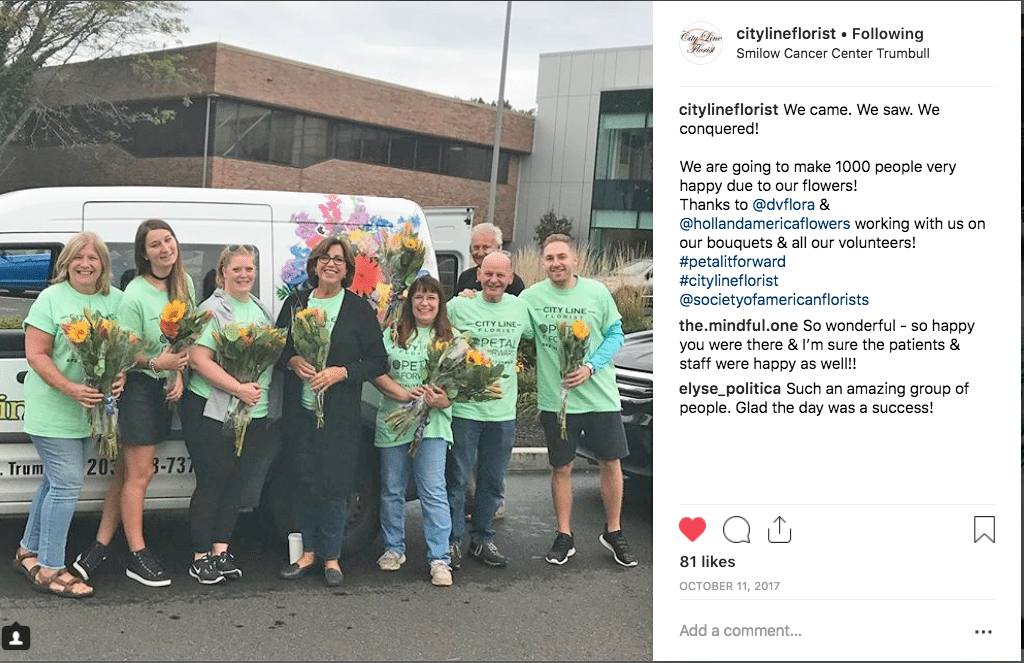 City Line Florist, Inc. posted a team photo to Instagram in advance of their 2017 Petal It Forward event.