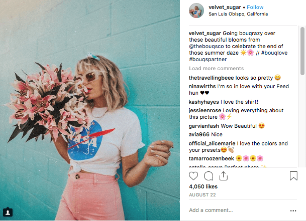 Taryn Dudle, an Instagram influencer for The Bouqs, is one of several social media stars included in the Observer’s round-up.