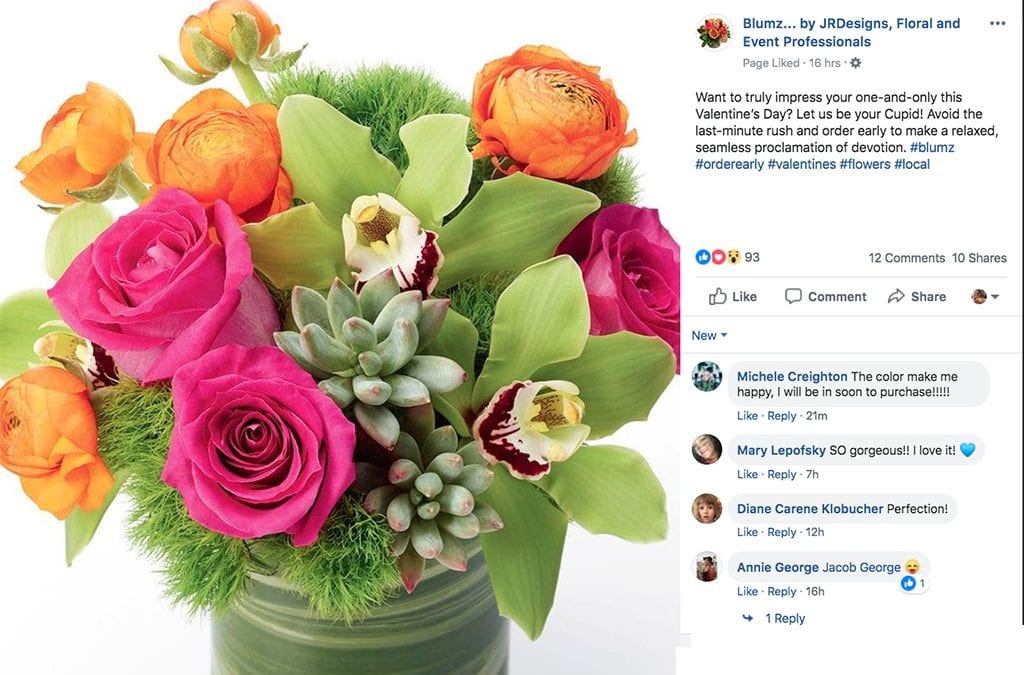 Detroit Florist Engages V-Day Customers with SAF Social Media Content