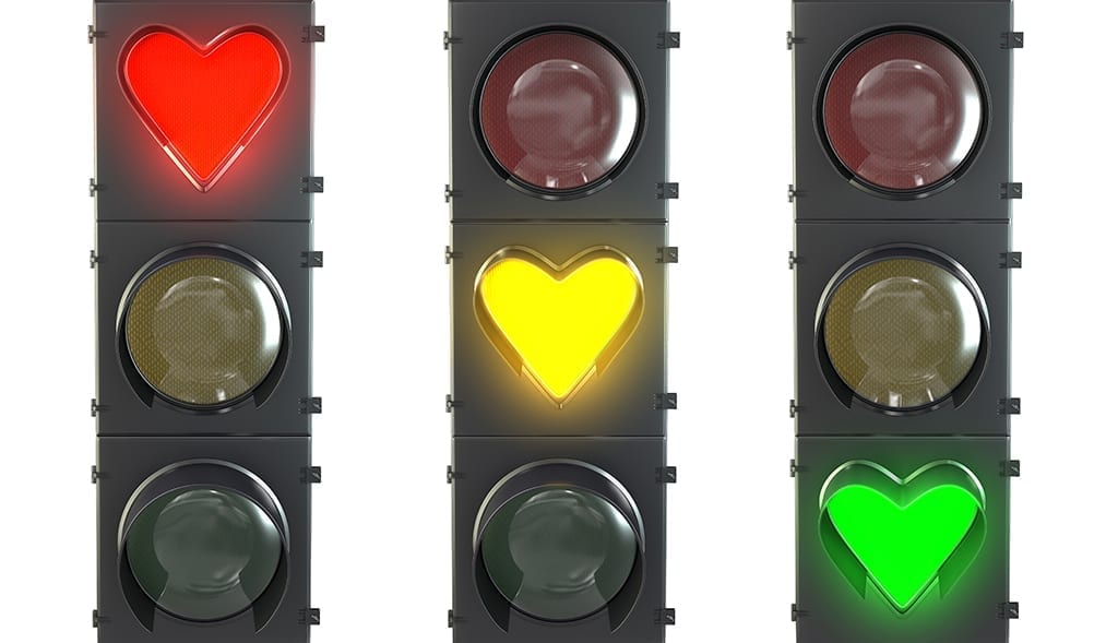 mistakes to avoid with a traffic light with heart shaped red, yellow and green lamps