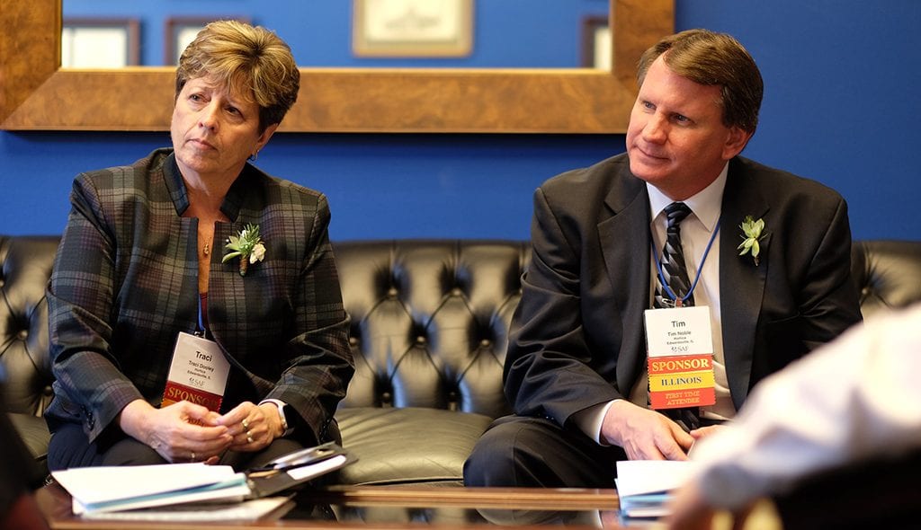 Tim Noble, president of Hortica, joined with more than 90 other industry members, including Traci Dooley, a senior vice president at the company, to discuss issues with lawmakers last month during the Society of American Florists’ Congressional Action Days.