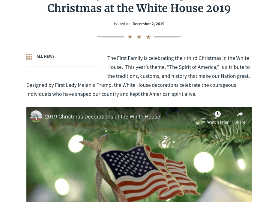 White House Holiday Decor Honors American Heritage, Heroes and Traditions