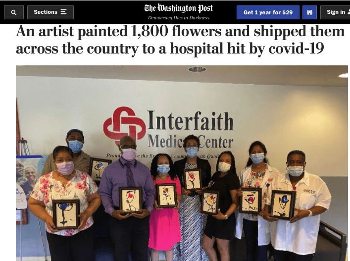 Artist Paints Thousands of Flowers for Hospital Workers